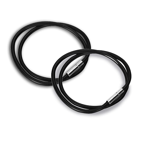 Gummikjede med 3 mm svart rustfritt stålspenne 18 tommer - Perfekt