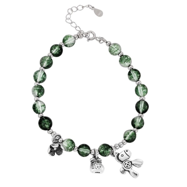 Grønt sjarmarmbånd laget av 925 sølv for kvinner - Perfet