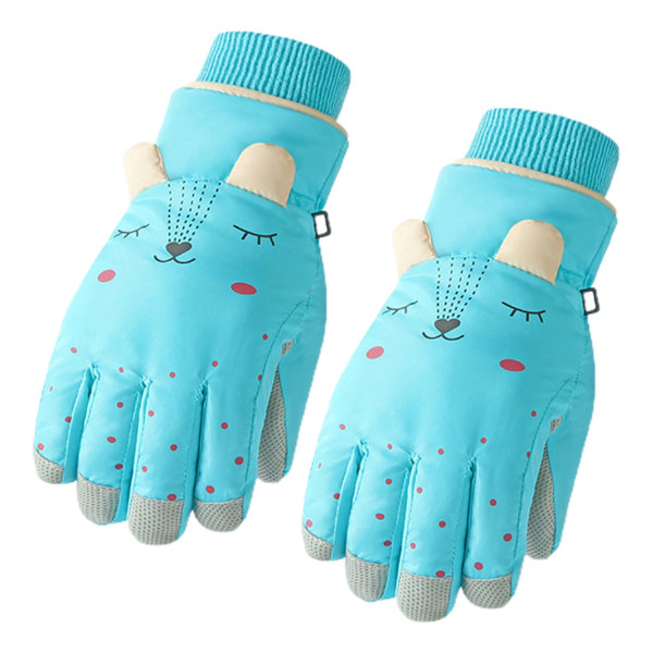 Lasten Rukkaset Vedenpitävät Käsineet Ski Pojille Tyttöjen Snow Thermal Rukkaset - Perfet Sky Blue