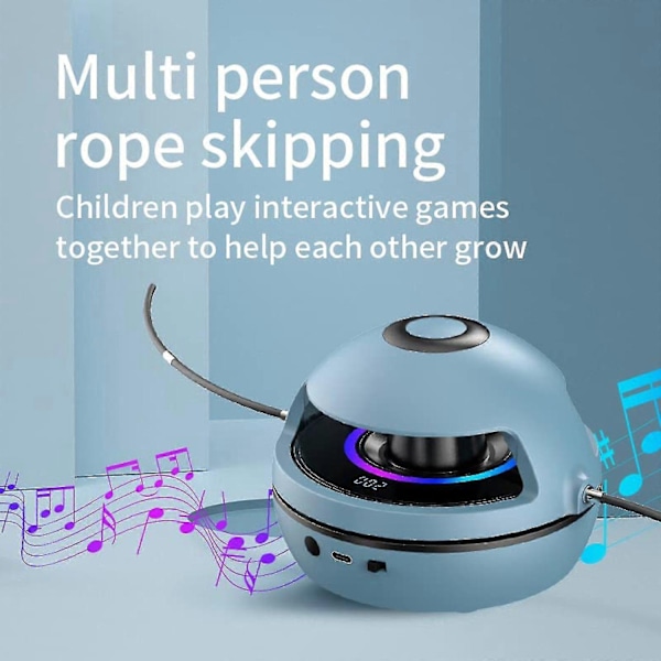 Elektroniskt Hopprep för Fitness Bärbar Elektriskt Hopprep Spel Sladdlöst Perfekt blue
