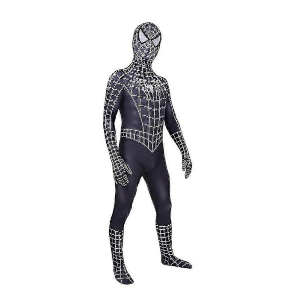 Halloween Mænds Sort Remy Spiderman Cosplay Kostume Venom Symbiote Remy Dragt Zentai Bodystocking Voksen-Perfekt XXXL Hood Jumpsuits