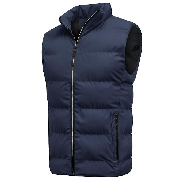 YOUTHUP Herrar Västar Casual Utomhus Quiltat Vinter Ärmlös Bodywarmer-Perfet Blue L