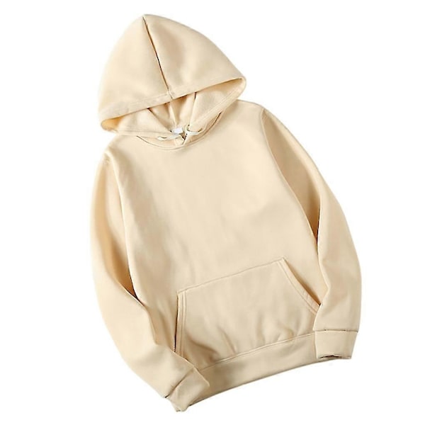Unisex Bomuldstrøje med Snørehætte - Perfekt Khaki S