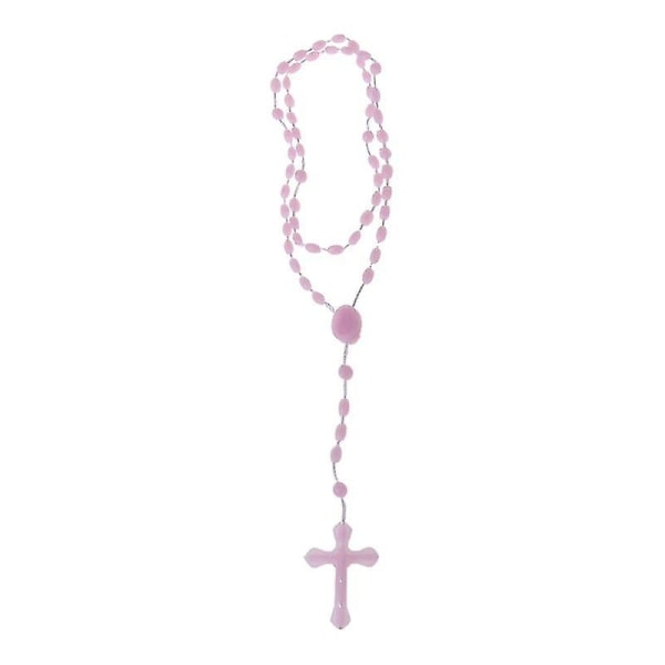 plast rosenkrans pärlor lysande halsband katolicism bön religiösa smycken - Perfet Purple