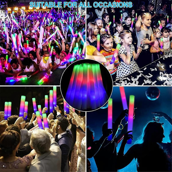 Orange LED Skumstavar - Blinkande Ljusstavar Partyartiklar för Barn Ljusstavar, Karneval, Födelsedag, Bröllop-Perfekt