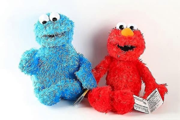 Sesamgade Elmo Cookie Monster Blød Plys Legetøjsdukker 30-33 Cm - Perfekt 2 PCS
