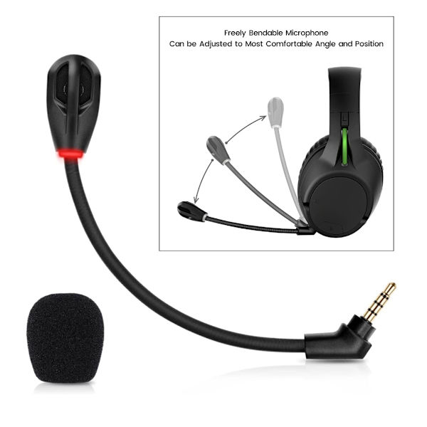 Byt ut Game Mic 3,5 mm mikrofon för Kingston HyperX Cloud Flight / Flight S Gaming Headset Tillbehör Svart 15 cm Mic- Perfet