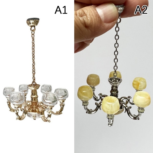 Barnerealistisk 1/12 dukkehusmøbler Lysekrone Light Prete - Perfet A1