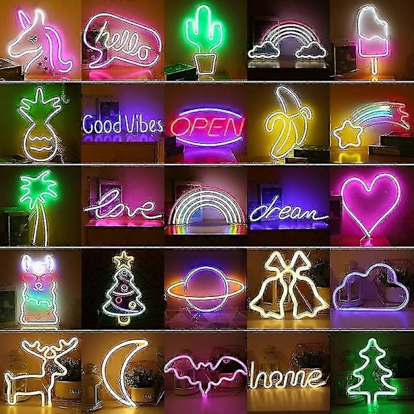 LED neonvalot värikäs sateenkaari neonvalot huoneeseen kotibileisiin häihin koristelu joululahja neonvalot - Perfet Rainbow 2(30*16cm)