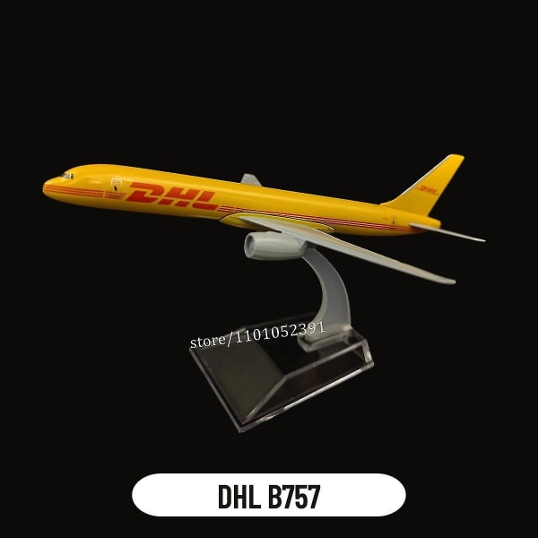 Skala 1:400 Metal Fly Replica Dhl Boeing 757 Airplane Diecast Model Fly Home Office Miniaturelegetøj til børn - Perfet 124.DHL B757