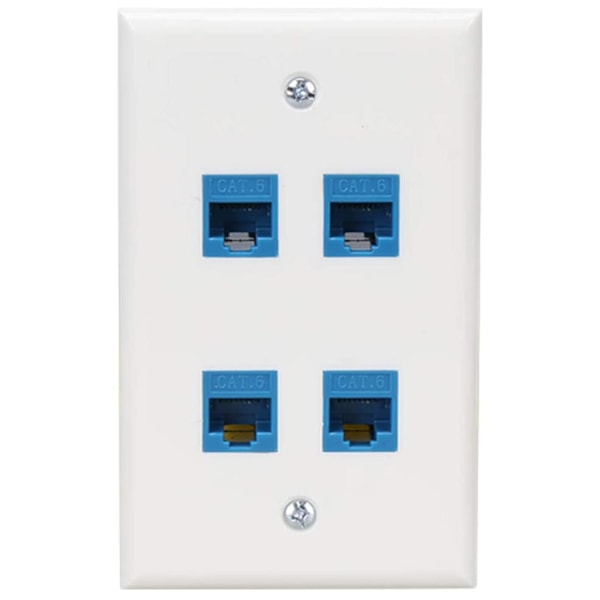 Ethernet Seinälevy 4 Portin Seinälevy Naaras-Naaras Yhteensopiva Cat7/6/6E/5/5E Ethernet Dev-Perfetin kanssa
