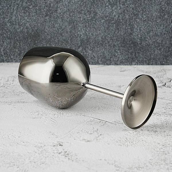 500ml Stora Vinglas i Rostfritt Stål, Okrossbara Metalldricksglas, Bägare -hao-Perfet silver