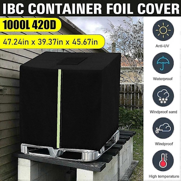 IBC Dækken, Vandtank IBC Container Presenning, 420D IBC UV Beskyttelse / Regnvandsbeskyttende Hættedækken, med Åbningslynlås - Perfekt