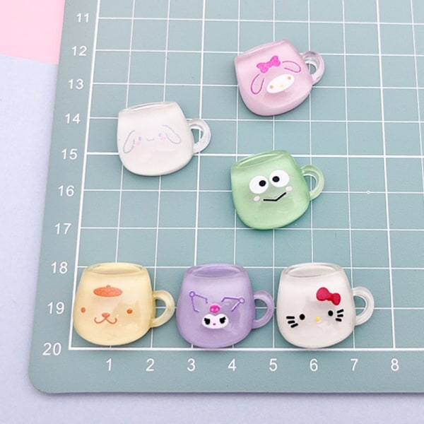 10 stk Sanrio Cartoon Luminous Small Cups DIY Resin Accessories - Perfet