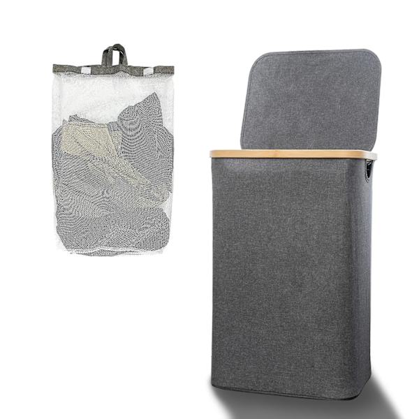 Taitettava pyykkikori Pop Up pyykkikori Suuri pyykkikori Käsin taitettava likainen vaatekori - Perfet Gray