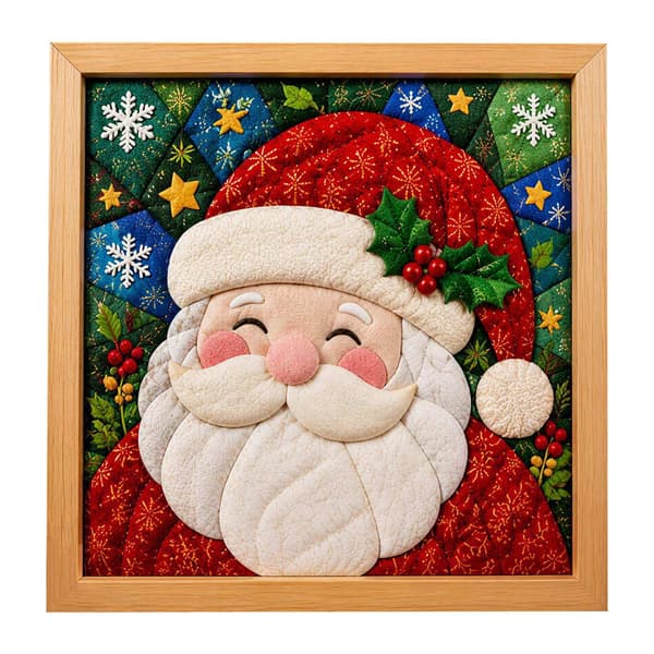 Kinusaiga Stofkunst-sæt | DIY 3D Jule-stofstemplingssæt til voksne Santa Claus