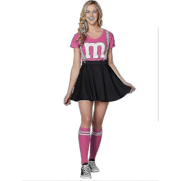 Kostume til Piger - Cheerleader Kostume til Musikalsk Fest, Halloween, Fancy Dress - Perfekt Pink M