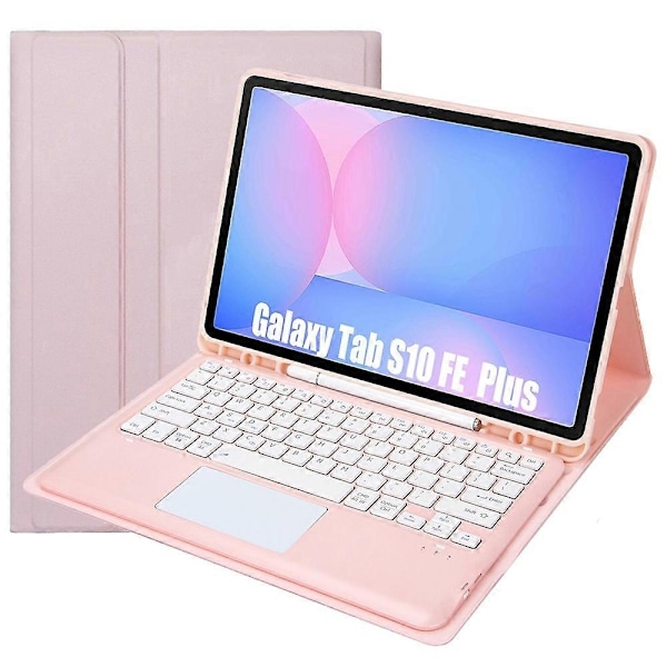 Bluetooth-tangentbord kompatibla med Galaxy Tab S10 FE+-Perfet Pink