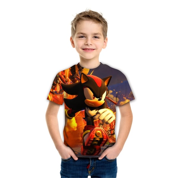 Sonic The Hedgehog Boys T-shirt til børn, kortærmet sommer A 8-9 Years