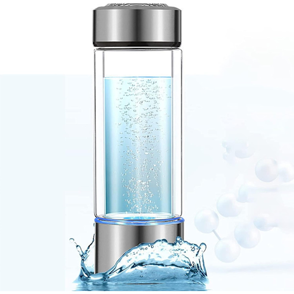 Hydrogen Vannflaske Bærbar Hydrogenrik Vannglass Oppladbar Ion Vanngenerator Hydrogenrik Vannkopp Generator for Reise Hjem Sølv (80