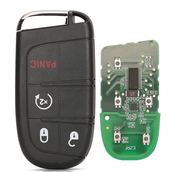 Smart Fjernbetjening Nøgle 433MHz 4A Nøglefri til Jeep Renegade Compass C-CUV Trailhawk SIP22 M3N-40821302 68250335AB-Perfekt 4 Buttons Start