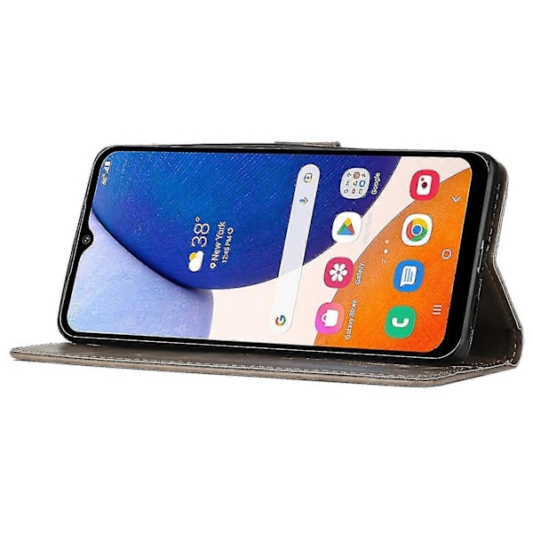 Yhteensopiva Samsung Galaxy A55 5G Perhosnahkakotelo Puhelinkuori Jalustalla Lompakko-Täydellinen Grey