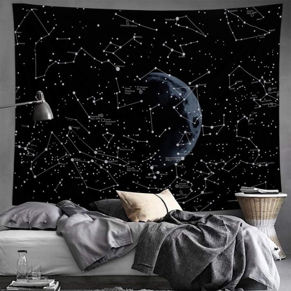 Psychedelic Constellation Galaxy Space Pattern Tapet for Living Room (A-Constellation Tapestry, XL/180cmx230cm) - Perfet