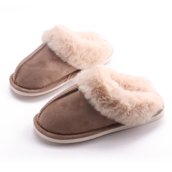 Vinter Varm Plys Dame Hjemmesko Flade Sko Indendørs Slides - Perfet Khaki 38-39 (fits 36-37)