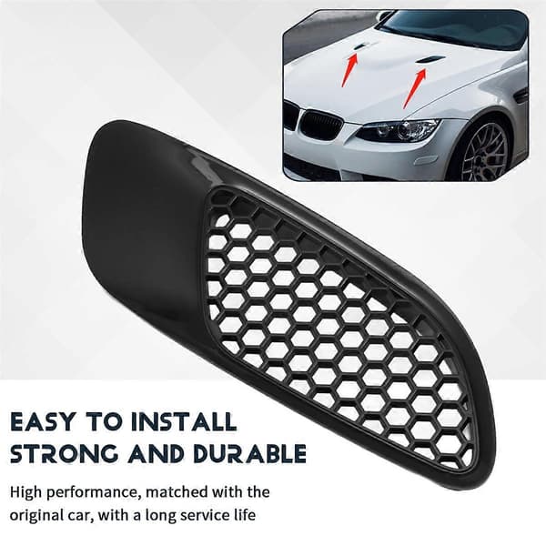 2 STK. Luftventil Kompatibel med Ægte M3 Model Bil Front Luft Scoop Bonnet Ventil Hjelm Ventil Lameller Kompatibel med- E90 E91 E92 E-Perfet