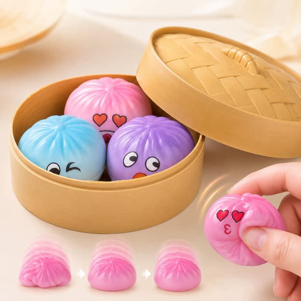 Mini Slow-Rebound Bolle Blind Box Sæt – 3 søde slow-rebound boller tilfældigt, et stresslindrende legetøj og overraskelsesgave-YYANG