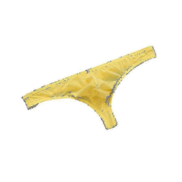 Herre Solid Stringtruser Ultratynn Pustende Lav Midje Mykt Undertøy-Perfet Yellow L