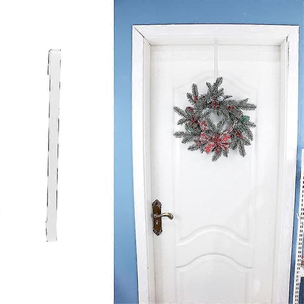 Dörrkranskrok i metall, enkel krok, 38 cm, vit - Perfekt