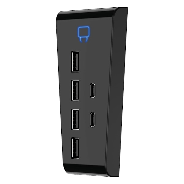 6-Port USB-hubb - Inkluderar 4 X USB 2.0 och 2 X USB Type C (PS5) - Perfekt