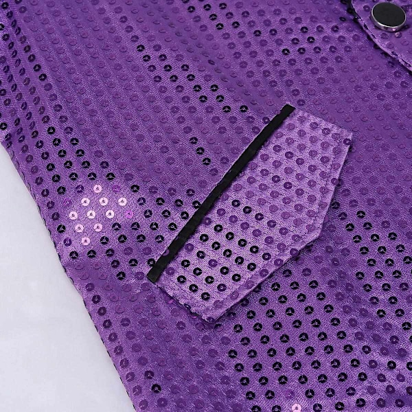 Sliktaa Herre Paljett Svalehalefrakk Jakke Fest Show Tux Kjole Frakk - Perfekt Purple 2XL