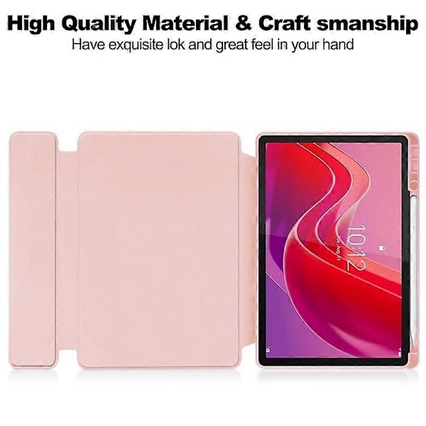 Kompatibelt Kompatibelt med Lenovo Tab M11 / Xiaoxin Pad 11 2024 Fodral PU+Akryl Tablet Ställ Skydd med Bluetooth Tangentbord-Perfet Pink