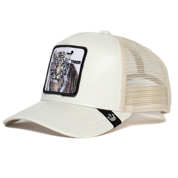 Mesh Djur Broderi Keps Snapback Keps Tiger Vit tiger white