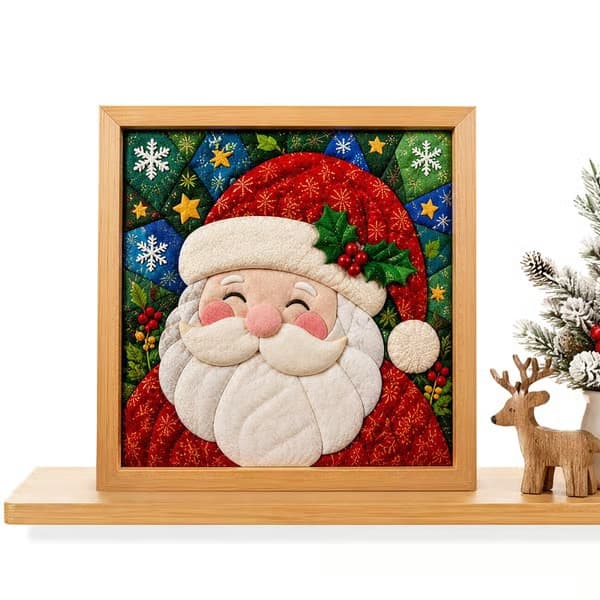 Kinusaiga Stofkunst-sæt | DIY 3D Jule-stofkunst-sæt til voksne Santa Claus