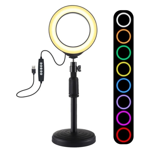 LED ringlampa / Ring Selfie Lampa / Bordsstativ - 12 cm - Perfet