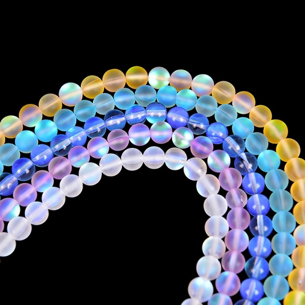 Mystic Aura Quartz Gem Loose Beads Holographic Quartz Matt - Perfet White