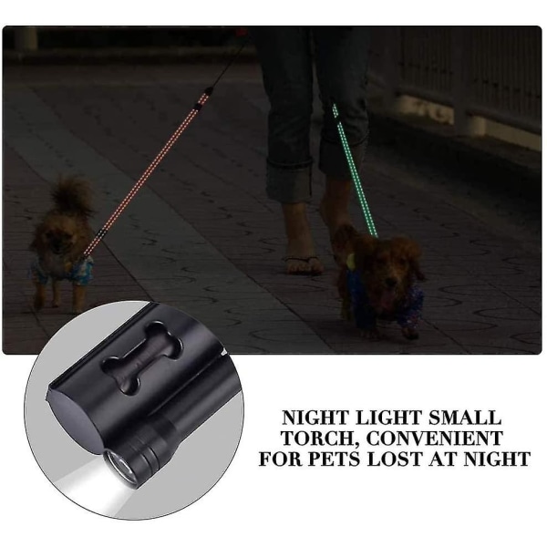 Betterlif dobbel innfellbar hundekobbel, 3 m dobbelkobbel for to hunder Fleksibel dobbel hundekobbel med sklisikkert håndtak, for små og mellomstore hunder