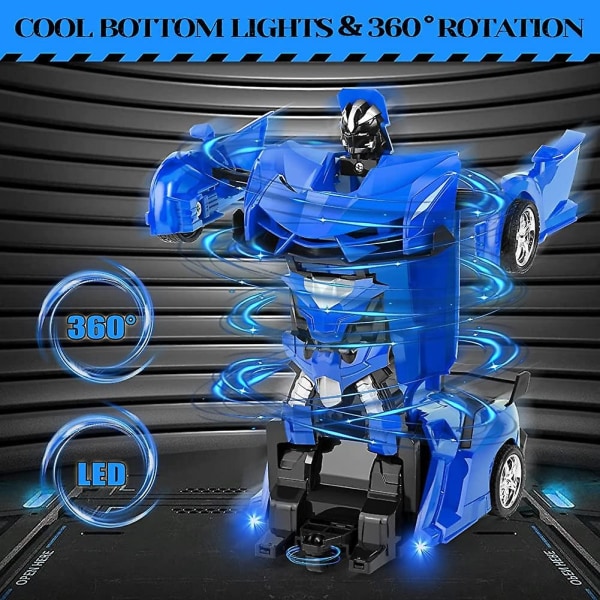 Kaukosäädinauto, muuntava Rc-auto pojille 2 in 1 Transforming Robot RC-auto - Perfet