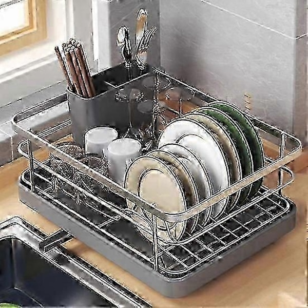 Stor Diskställ med Automatisk Avrinning & Halkfri Design - Stabil, Utrymmesbesparande, Enkel Installation - Perfekt red