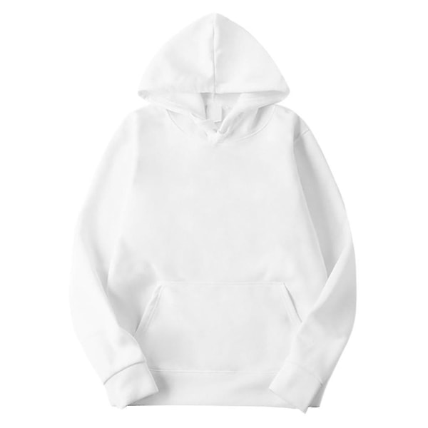 Unisex Bomulls Sweatshirt med Dragkedja - Perfekt White M