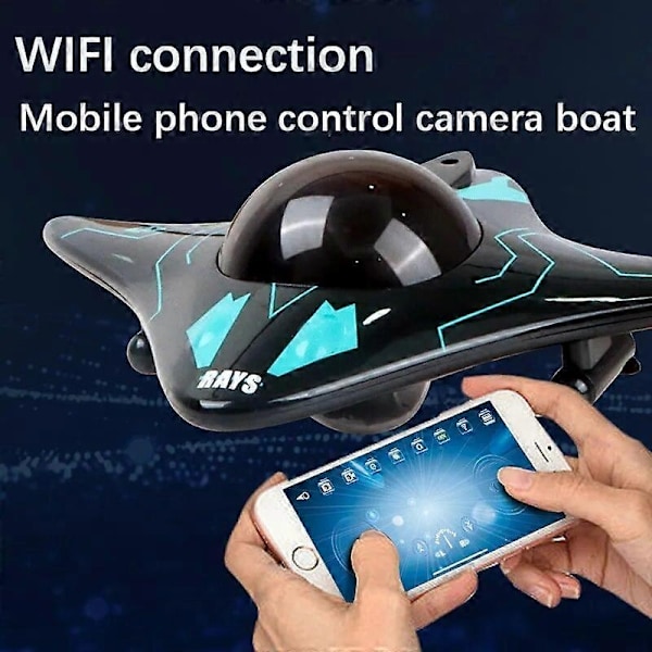 6-kanals RC-båt Ubåt med kamera Undervattens Fjärrkontroll Wifi Fpv Fjärrkontrollbåtar Radiostyrda leksaker för Barn Presenter-Perfet