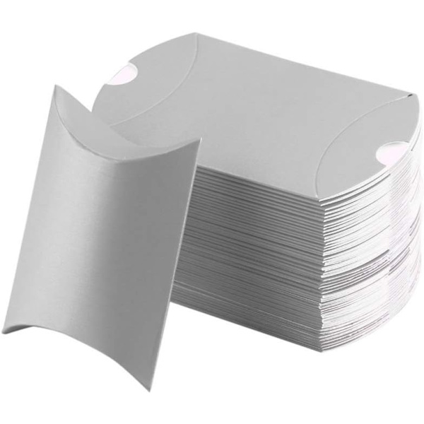 100 st Bröllop Creative Kuddlåda Godis Presentbox Lämplig för bröllopsfödelsedag och jul (silver) - Perfet