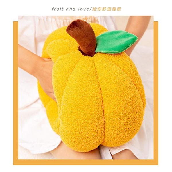 Söt fruktkudde docka plyschleksak apelsin apelsin pumpa persimmon simulering grönsak vardagsrum dekoration- Perfet Pumpkin