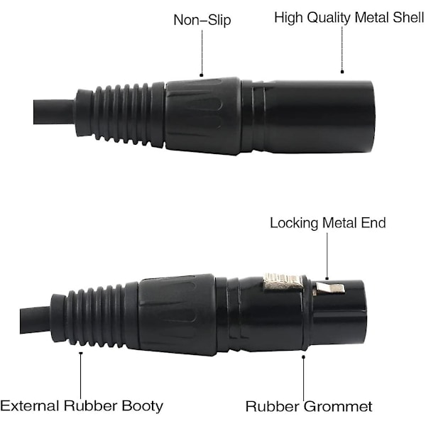 XLR-jakokaapeli, 3-pin XLR-naaras - 2 XLR-uros Y-kaapeli, balansoitu mikrofonin jakokaapeli Aud-Perfet