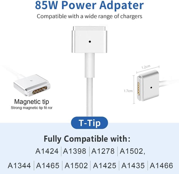 85W Magsafe 2 oplader til Apple Macbook Pro 13\" 15\" 17\"-WELLNGS