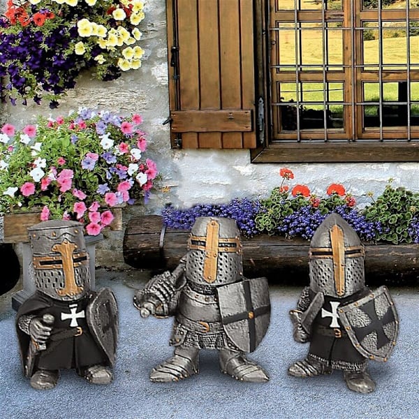 Knight Gnomes Guard 1/8 st Harts Desktop Ornament Skulptur Soldat Miniatyr Figur Collection Heminredning 1set 8pcs