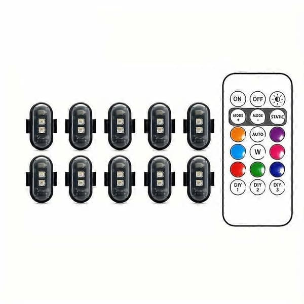 Lys opp natten: RGB LED fly strobe lys for motorsykler, fly og helikoptre - Perfekt 6pcs-1Controller